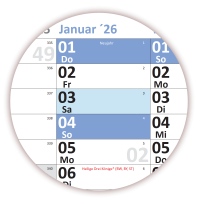 Wandkalender DIN B1 2026 nass abwischbar