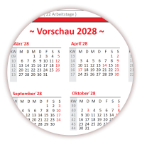 Wandkalender DIN A1 2026 + 2027 Rot - gerollt