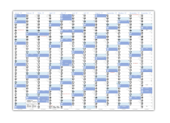 XL Wandkalender DIN A1 2027 blau nass abwischbar