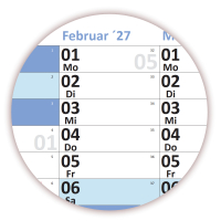 XL Wandkalender DIN A1 2026 + 2027 blau nass abwischbar