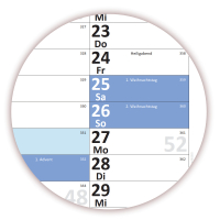 XL Wandkalender DIN A1 2026 + 2027 blau nass abwischbar