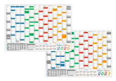 Rainbow Wandkalender DIN A1 2026 + 2027 - gerollt