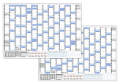 Wandkalender DIN B1 2026 + 2027 nass abwischbar