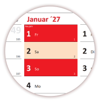 XXL Wandkalender DIN A0 2027 (rot2)