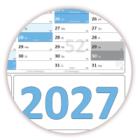 XXL Classic-1 Wandkalender DIN A0 2027 - Hellblau