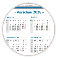 Wandkalender DIN A1 2027 Blau - gerollt