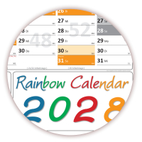 XXL Rainbow Wandkalender DIN A0 2027 + 2028