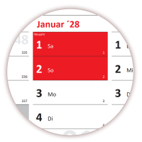 XXL Wandkalender DIN A0 2028 (rot2)
