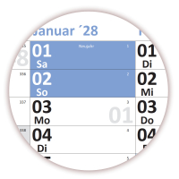 Wandkalender DIN B1 2027 + 2028 nass abwischbar