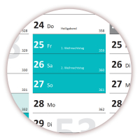 Wandkalender DIN A1 2026 Trkis - gerollt