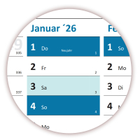 Rainbow Wandkalender DIN A1 2026 - gerollt
