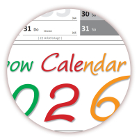 Rainbow Wandkalender DIN A1 2026 - gerollt