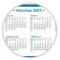 Wandkalender DIN A1 2026 Blau - gerollt