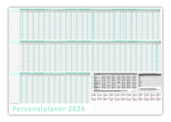 Urlaubsplaner / Personalplaner DIN B2 2026 nass abwischbar