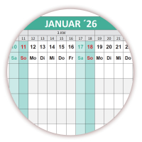 Urlaubsplaner / Personalplaner DIN B2 2026 nass abwischbar