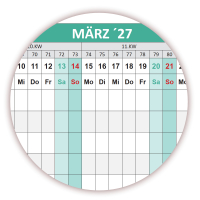 Urlaubsplaner / Personalplaner DIN B2 2026 nass abwischbar