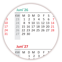 Urlaubsplaner / Personalplaner DIN B2 2026 nass abwischbar