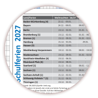 Urlaubsplaner / Personalplaner DIN B1 2027