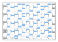 XXL Classic-2 Wandkalender 2024 blau (gefaltet)