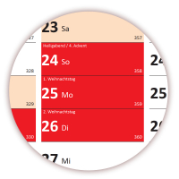 XXL Classic-2 Wandkalender 2023 rot