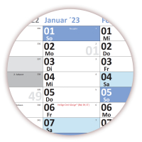 Abwischbarer Wandkalender DIN B1 2023 blau