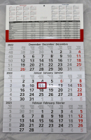 Dreimonatskalender 2023 (rot)