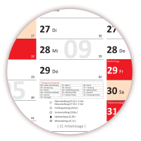 XXL Classic-2 Wandkalender 2024 rot