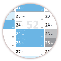 Blau Wandkalender DIN A1 Classic2 2024