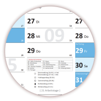 Blau Wandkalender DIN A1 Classic2 2024