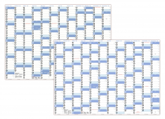 XL Wandkalender DIN A1 2023 + 2024 blau nass abwischbar
