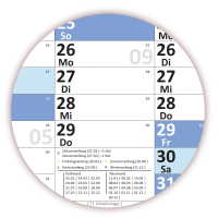 XL Wandkalender DIN A1 2023 + 2024 blau nass abwischbar