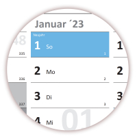 Blau Wandkalender DIN A1 2023 - Classic2  gefaltet