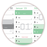 Green Wandkalender DIN A1 2023 - Classic1 gefaltet