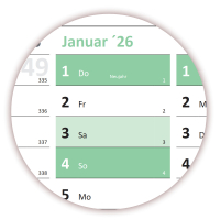 Green Wandkalender DIN A2 2026 - Classic1 gefaltet