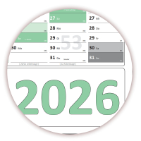 Green Wandkalender DIN A2 2026 - Classic1 gefaltet