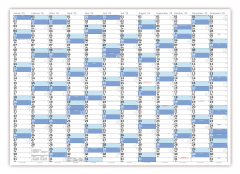 XL Wandkalender DIN A1 2025 blau nass abwischbar