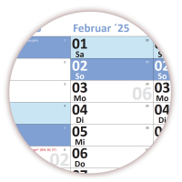 XL Wandkalender DIN A1 2025 blau nass abwischbar