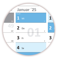 XXL Classic-2 Wandkalender 2025 blau (gefaltet)