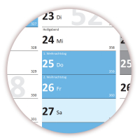 XXL Classic-2 Wandkalender 2025 blau (gefaltet)