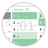 Green Wandkalender DIN A2 2025 - Classic1 gefaltet