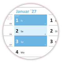 Wandkalender DIN A1 2026 + 2027 (blau2)