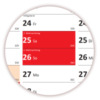Wandkalender DIN A1 2026 + 2027 (rot2)