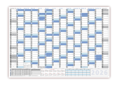 Wandkalender DIN B1 2026 nass abwischbar