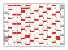 XXL Wandkalender DIN A0 2026 (rot2)