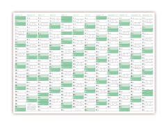 Green Wandkalender DIN A3 2027 - Classic1 gefaltet