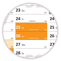 Wandkalender DIN A1 2027 Orange - gerollt