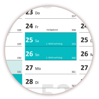 Wandkalender DIN A1 2027 Trkis - gerollt
