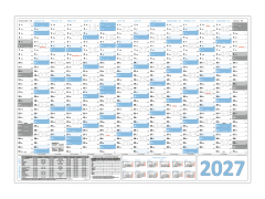 XXL Classic-1 Wandkalender DIN A0 2027 - Hellblau