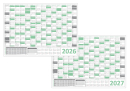 Green Wandkalender DIN A1 2026 + 2027 - gerollt