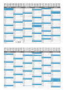 Tafelkalender 2028 DIN A4 Blau